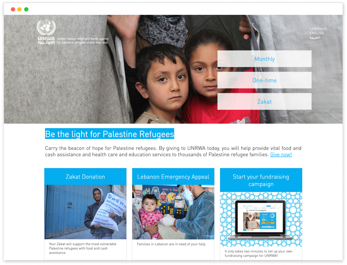 UNRWA - Donate Platform