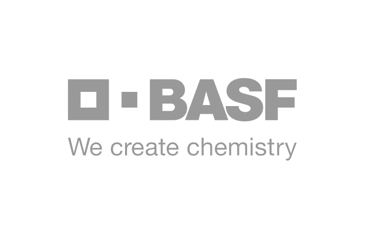 BASF logo with tagline "We create chemistry" in gray text.