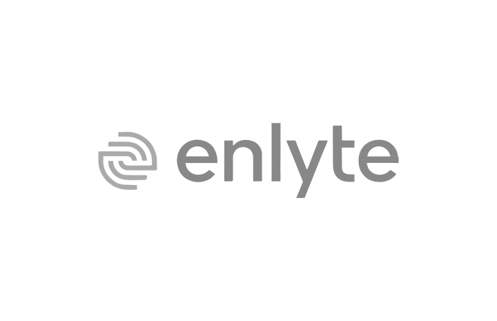 Enlyte logo in gray text with a spiral swirl icon.