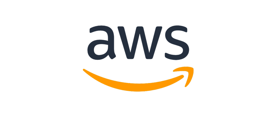 Amazon Web Services (AWS) logo with orange smile arrow beneath the text.