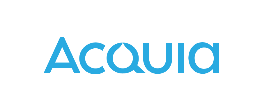 Acquia logo in blue text on a white background.