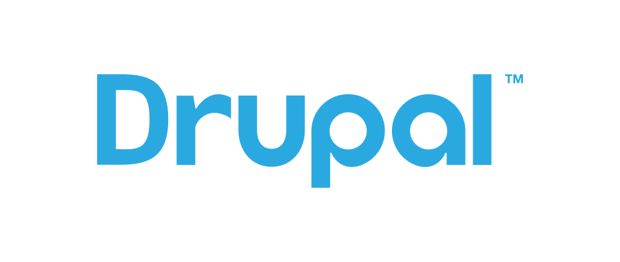 Drupal logo in blue text