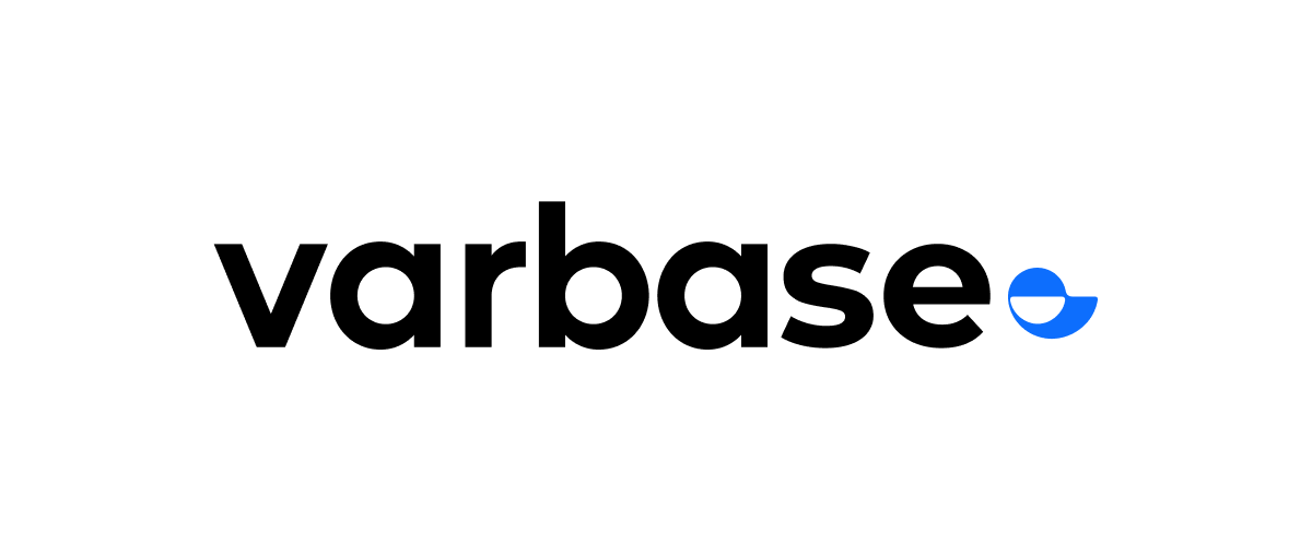"Varbase" logo in black text with a blue speech bubble icon.