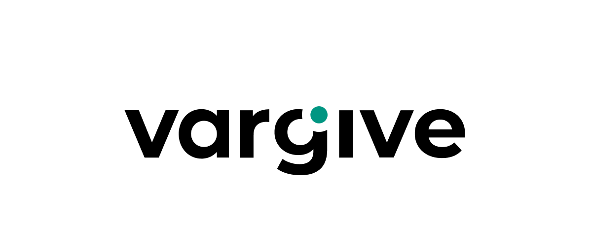 "Vargive" wordmark logo with a teal dot over the letter "i"