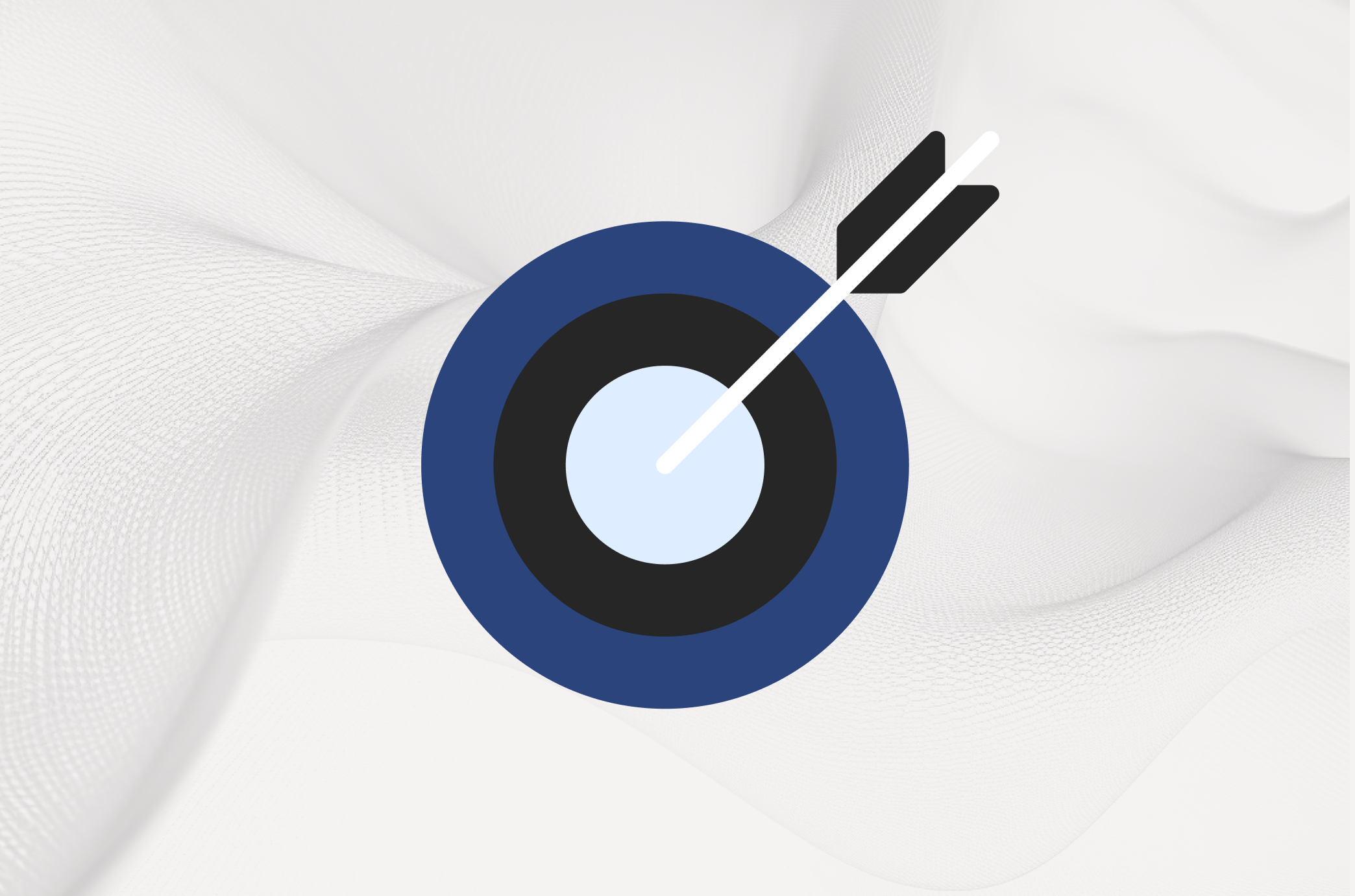 Blue and white target icon with an arrow hitting the center.