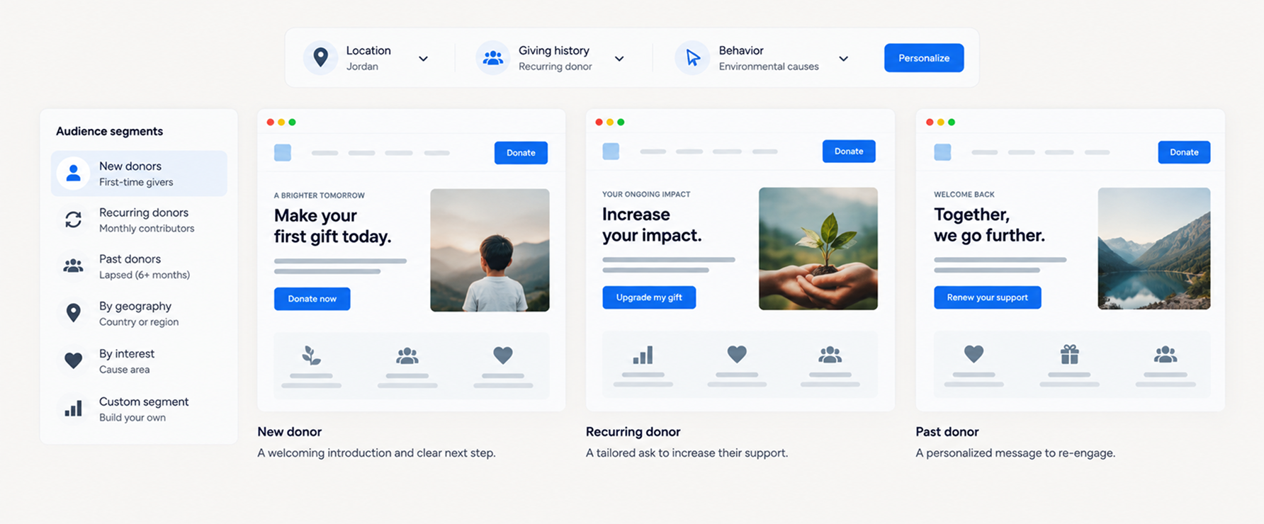 Dashboard interface with sidebar menu and product cards showing images and pricing details.