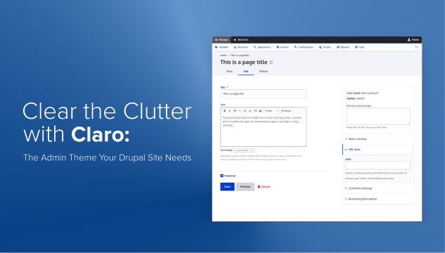 Claro The new drupal Admin Theme