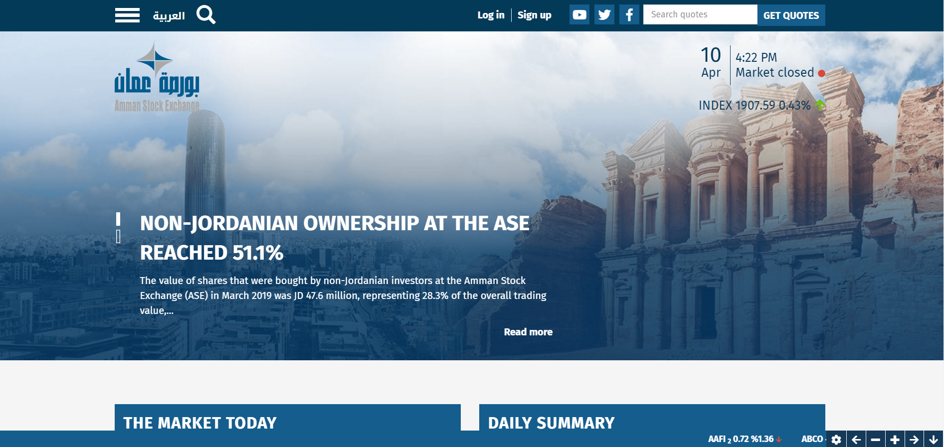 Amman Stock Exchange Drupal Website