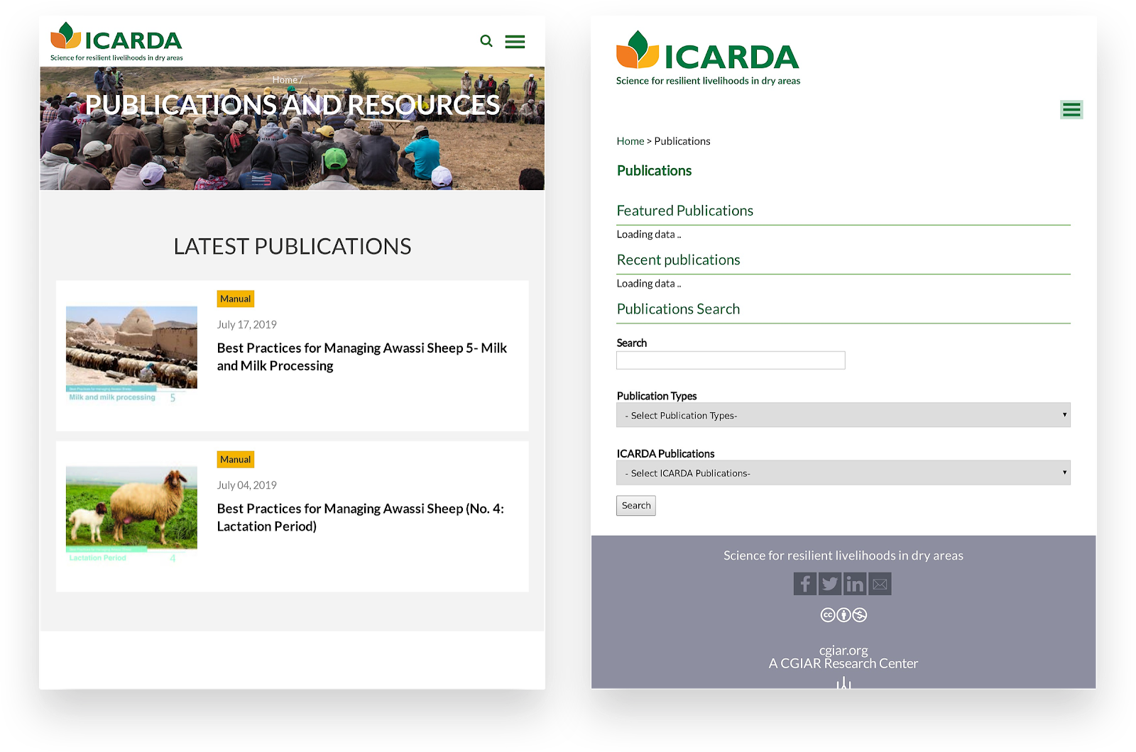 Old vs New Publications Search - ICARDA