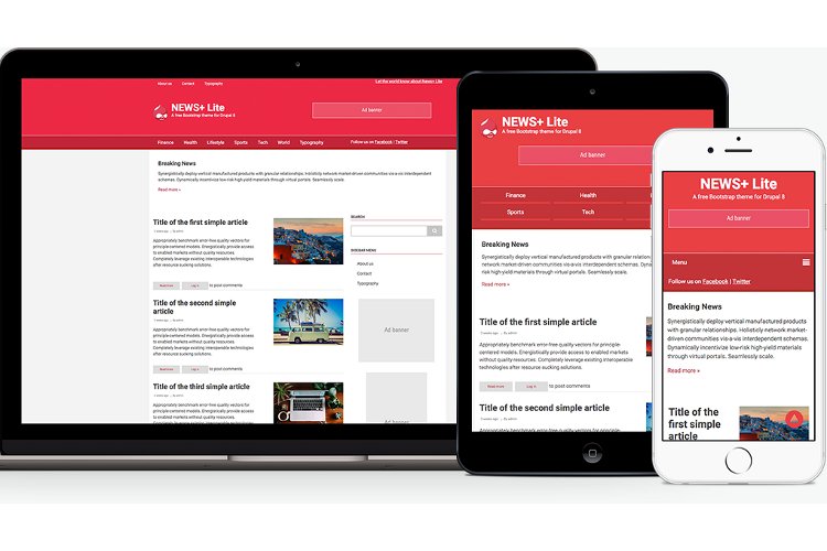 NewsPlus Lite Theme | Themes for Drupal 8