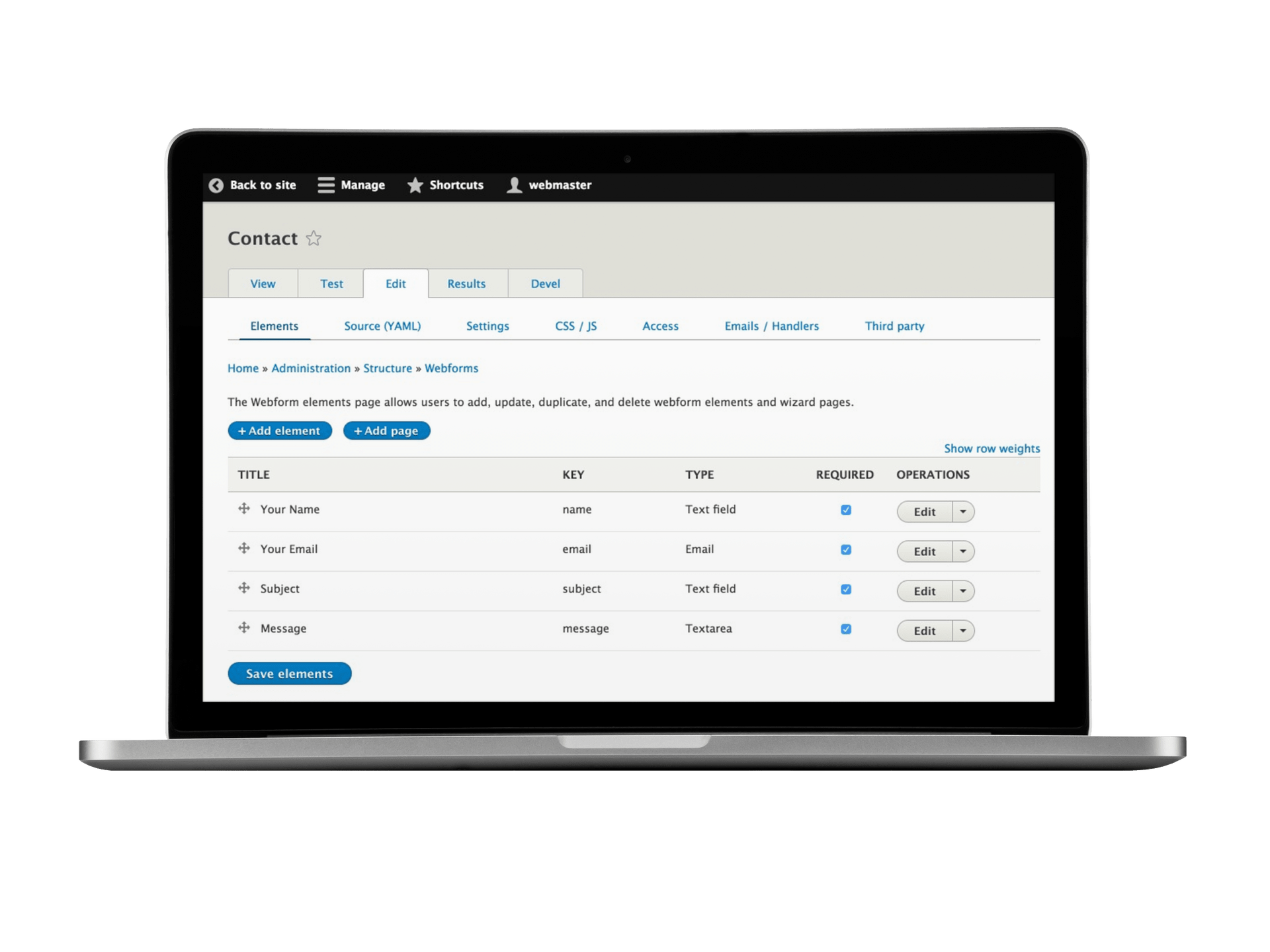 نماذج دروبال CMS