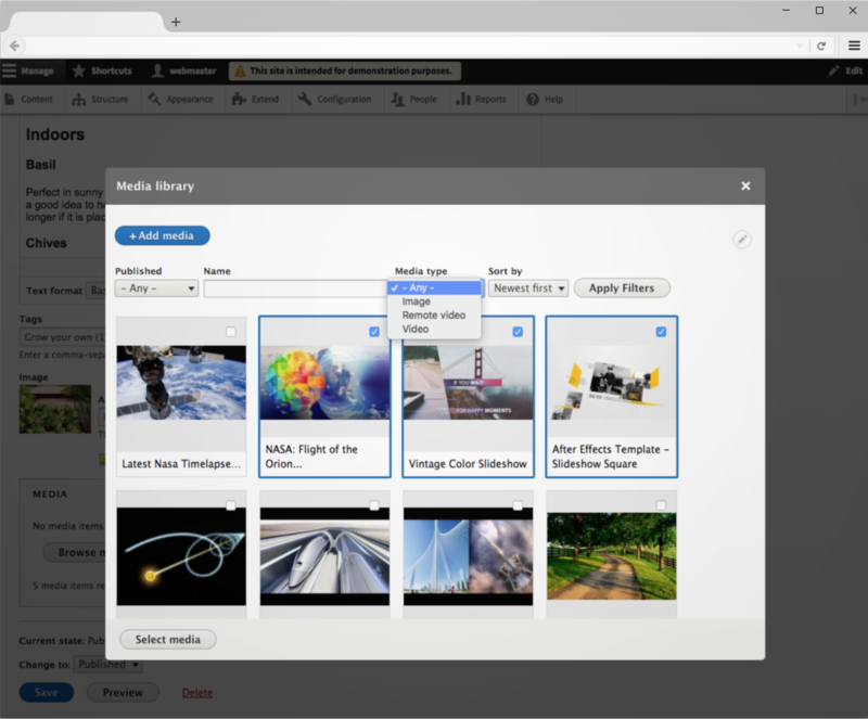 Drupal 8.6 Media Library