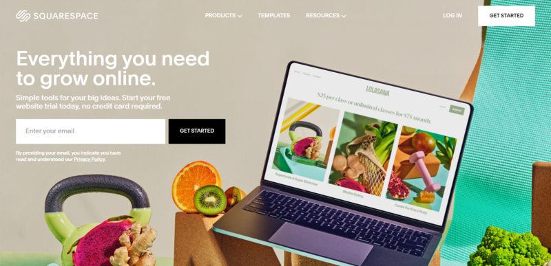 Squarespace home page