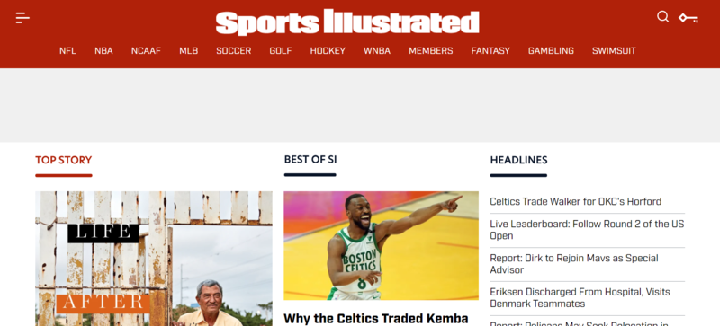 Sports illustrated news website homepage