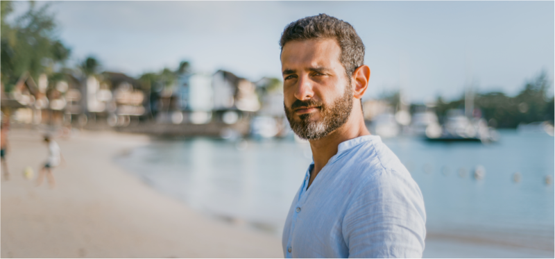 Arabic man on beach Arabic man on beach