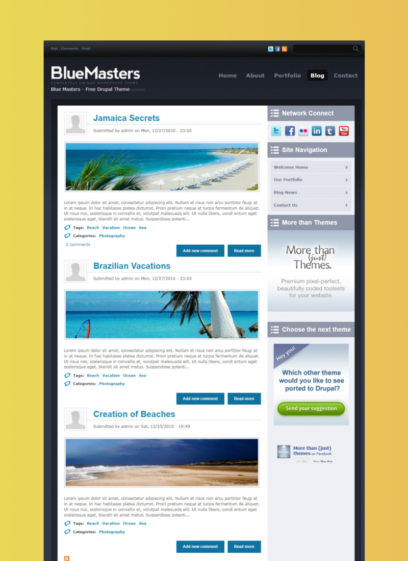 BlueMasters Free Drupal Theme