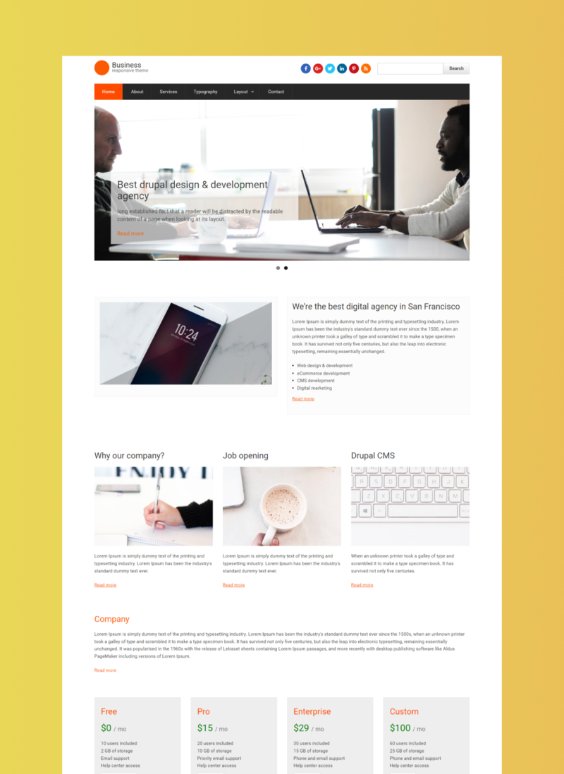 Business Responsive Free Drupal Theme