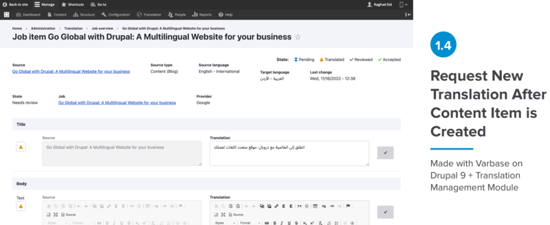 Drupal 9 review translation 