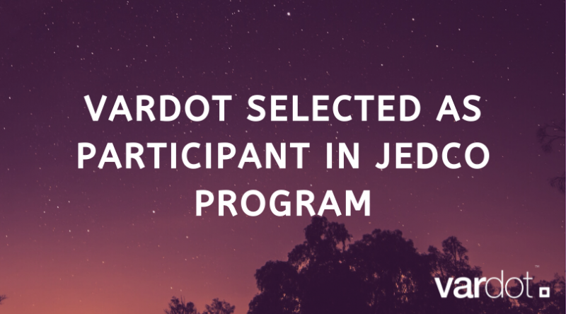 Vardot Selected As Participant in JEDCO Program