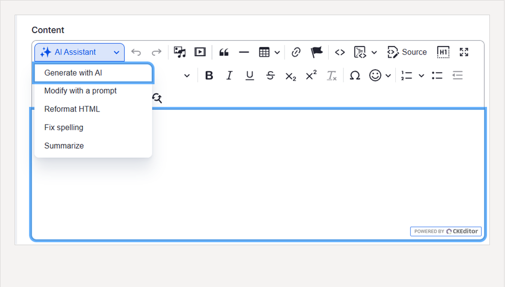 screenshot of AI editor assistant in varbase