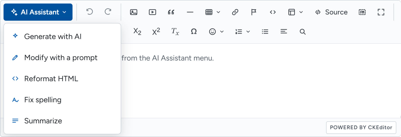 Screenshot from the ai assistant editor in varbase 